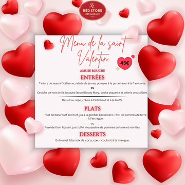 Menu saint Valentin 2024